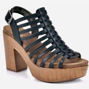 NWT - WHITE MOUNTAIN BLACK ASTONISH PLATFORM CLOG SANDALS | SIZE 9